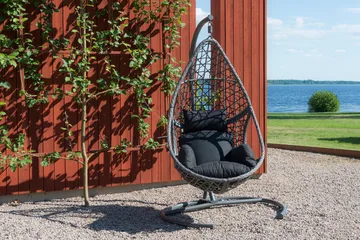 Hillerstorp Droppen hengestol utendørs 120x125 cm - Svart/hvit - Hagemøbler & utemiljø - Stoler & Lenestoler - Hengestoler