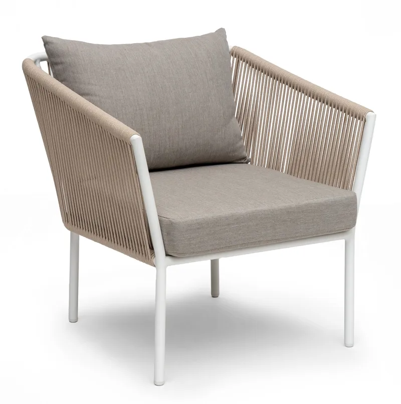 Hillerstorp Lersund utefåtølje hvit/beige, Hvit/Beige