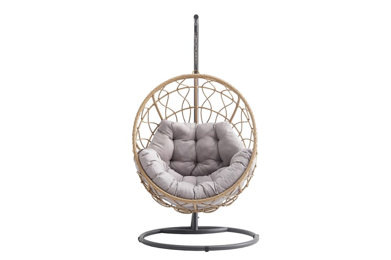 Jacklyn Hengestol Utendørs – Hengestol – Hengestol med stativ til balkong og uteplass 107 cm - Beige/Grå - Hagemøbler & utemiljø - Stoler & Lenestoler - Hengestoler