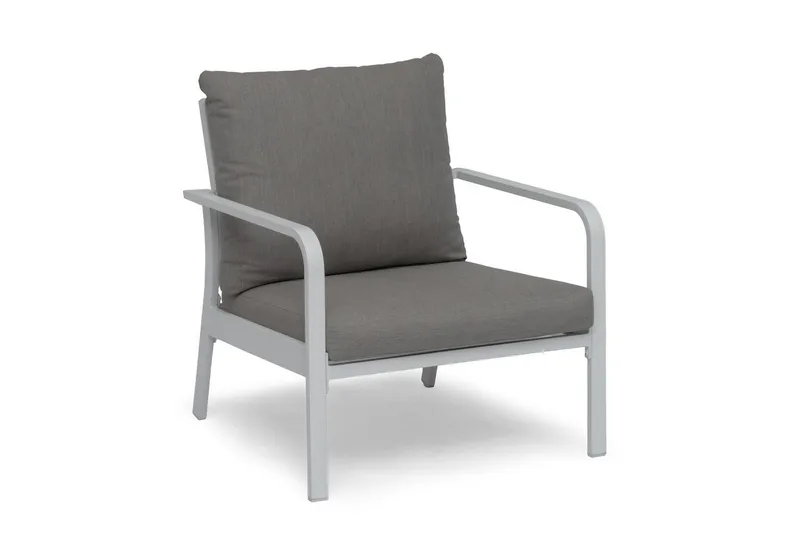 Lenestol Hillerstorp Hånger Hvit ramme Puter gråbeige, Hvit ramme Puter gråbeige