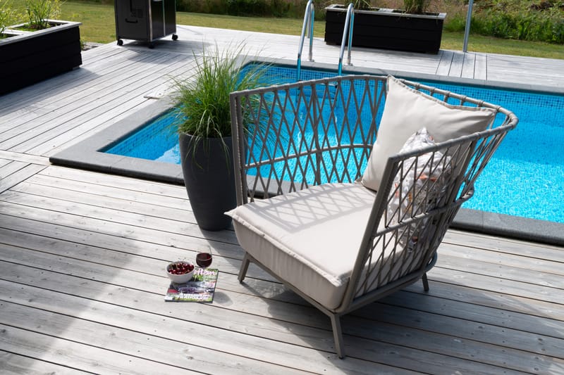 Lenestol Hillerstorp Jet Set Lounge - Beige - Hagemøbler & utemiljø - Stoler & Lenestoler - Utelenestoler