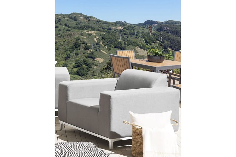 Lenestol sett på 2 Rovigo - Lysegrå, Hvit, Lysegrå, hvit - Hagemøbler & utemiljø - Stoler & Lenestoler - Utelenestoler