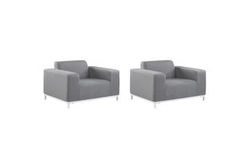 Lenestol sett på 2 Rovigo - Grå, hvit - Hagemøbler & utemiljø - Stoler & Lenestoler - Utelenestoler