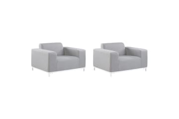 Lenestol sett på 2 Rovigo - Lysegrå, Hvit, Lysegrå, hvit - Hagemøbler & utemiljø - Stoler & Lenestoler - Utelenestoler