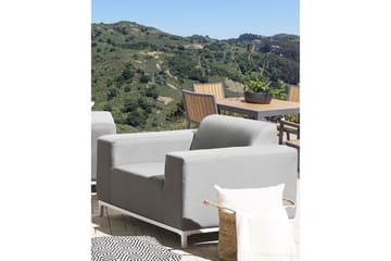 Lenestol sett på 2 Rovigo - Grå, hvit - Hagemøbler & utemiljø - Stoler & Lenestoler - Utelenestoler