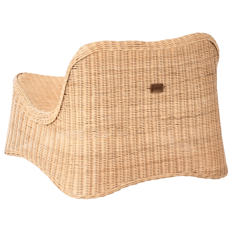 Lenestol utendørs med fotskammel Aigani rotting - Naturlig/beige - Hagemøbler & utemiljø - Stoler & Lenestoler - Utelenestoler