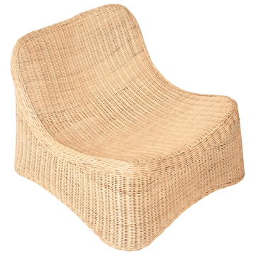 Lenestol utendørs med fotskammel Aigani rotting - Naturlig/beige - Hagemøbler & utemiljø - Stoler & Lenestoler - Utelenestoler