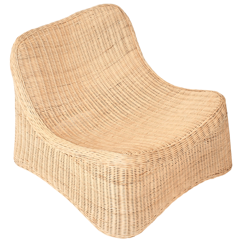 Lenestol utendørs med fotskammel Aigani rotting - Naturlig/beige - Hagemøbler & utemiljø - Stoler & Lenestoler - Utelenestoler