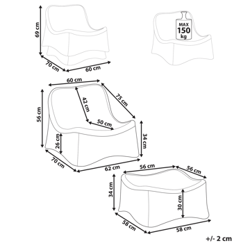 Lenestol utendørs med fotskammel Aigani rotting - Naturlig/beige - Hagemøbler & utemiljø - Stoler & Lenestoler - Utelenestoler