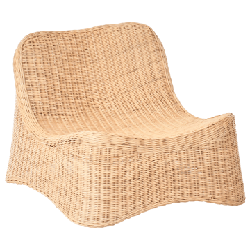 Lenestol utendørs med fotskammel Aigani rotting - Naturlig/beige - Hagemøbler & utemiljø - Stoler & Lenestoler - Utelenestoler