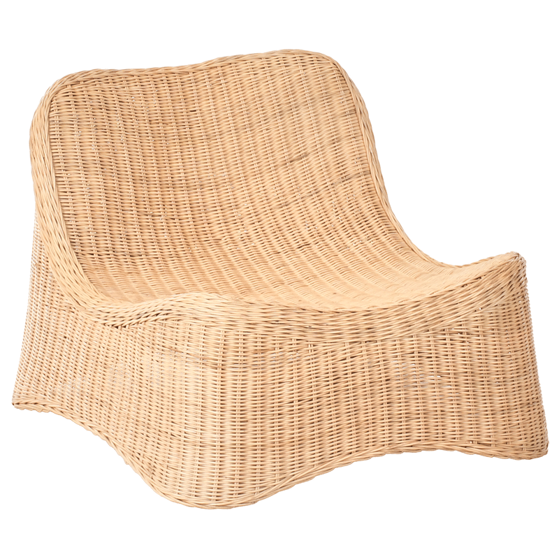 Lenestol utendørs med fotskammel Aigani rotting - Naturlig/beige - Hagemøbler & utemiljø - Stoler & Lenestoler - Utelenestoler