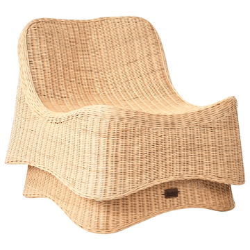 Lenestol utendørs med fotskammel Aigani rotting - Naturlig/beige - Hagemøbler & utemiljø - Stoler & Lenestoler - Utelenestoler