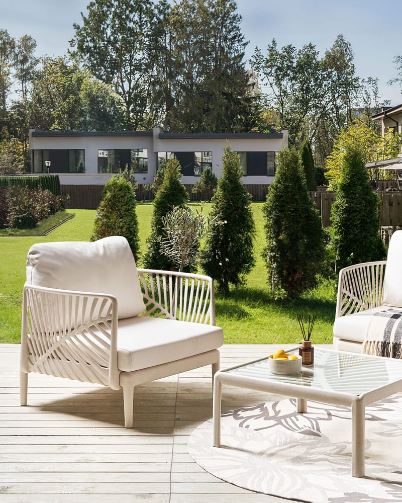 Lenestol utendørs Saturnia - Beige - Hagemøbler & utemiljø - Stoler & Lenestoler - Utelenestoler