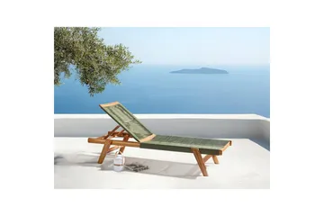 Lenestol Prossedi Grønn/lyst tre - Grønn/lyst tre - Hagemøbler & utemiljø - Stoler & Lenestoler - Solsenger & solvogner