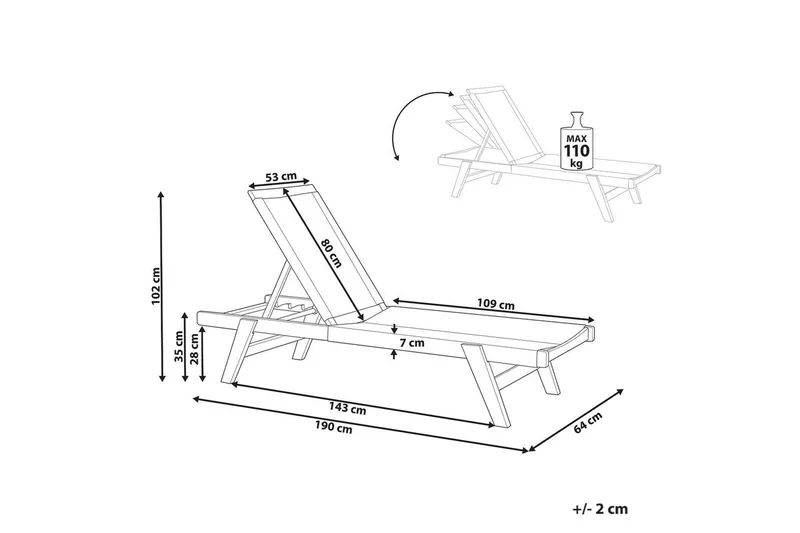 Lenestol Prossedi Grønn/lyst tre - Grønn/lyst tre - Hagemøbler & utemiljø - Stoler & Lenestoler - Solsenger & solvogner