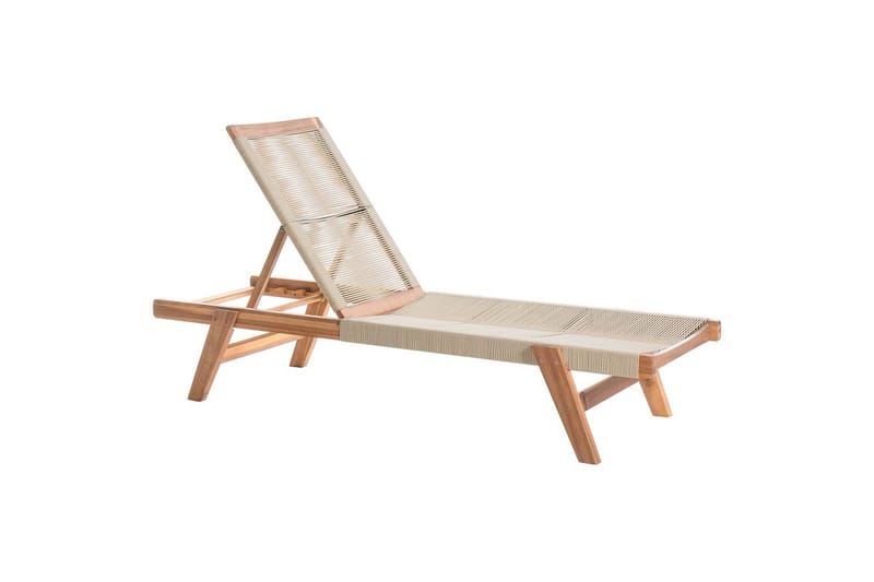 Lenestol Prossedi Beige/lyst tre - Beige/lyst tre - Hagemøbler & utemiljø - Stoler & Lenestoler - Solsenger & solvogner