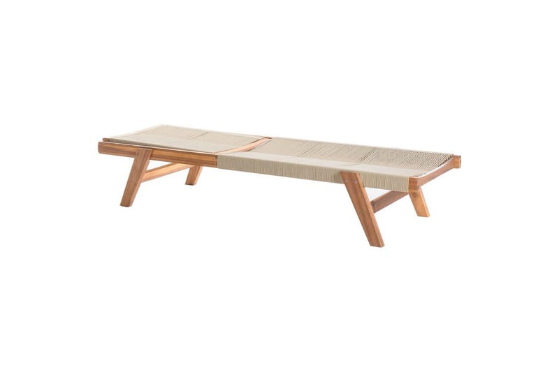 Lenestol Prossedi Beige/lyst tre - Beige/lyst tre - Hagemøbler & utemiljø - Stoler & Lenestoler - Solsenger & solvogner