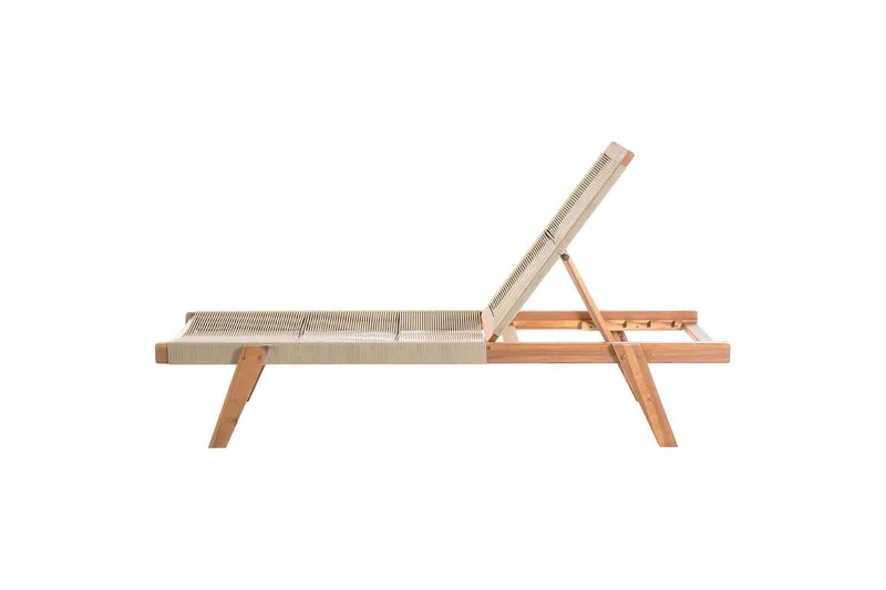 Lenestol Prossedi Beige/lyst tre - Beige/lyst tre - Hagemøbler & utemiljø - Stoler & Lenestoler - Solsenger & solvogner