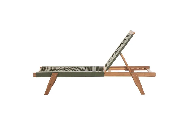 Lenestol Prossedi Grønn/lyst tre - Grønn/lyst tre - Hagemøbler & utemiljø - Stoler & Lenestoler - Solsenger & solvogner