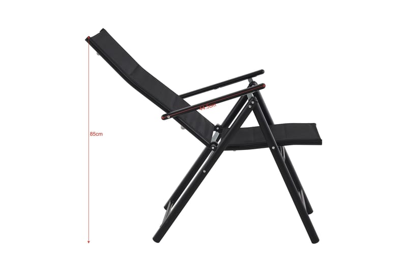 Maggie Polstret Regulerbar Stol Utendørs - Svart - Hagemøbler & utemiljø - Stoler & Lenestoler - Posisjonsstoler