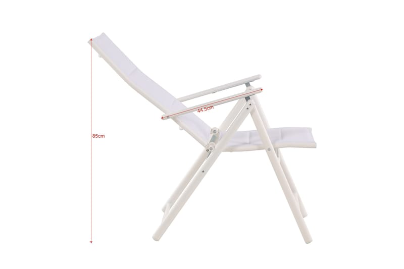 Maggie Polstret Regulerbar Stol Utendørs - Hvit - Hagemøbler & utemiljø - Stoler & Lenestoler - Posisjonsstoler