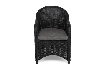 Marcus Light utelenestol med pute – loungestol i kunstrotting til utemøbler - Svart - Hagemøbler & utemiljø - Stoler & Lenestoler - Utelenestoler