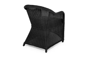 Marcus Light utelenestol med pute – loungestol i kunstrotting til utemøbler - Svart - Hagemøbler & utemiljø - Stoler & Lenestoler - Utelenestoler