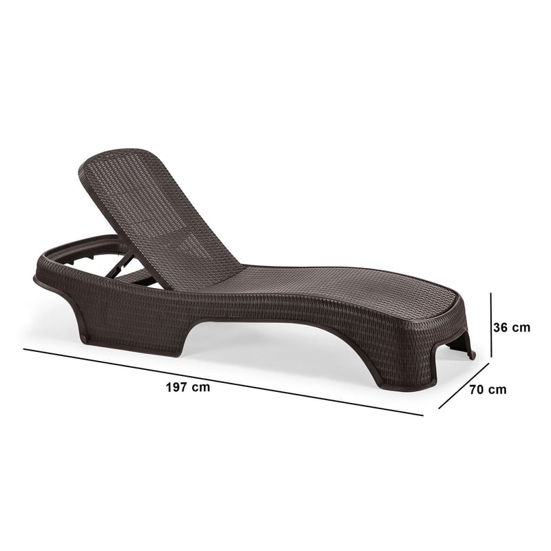 Muneo Solseng 197 cm - Mørk brun - Hagemøbler & utemiljø - Stoler & Lenestoler - Solsenger & solvogner