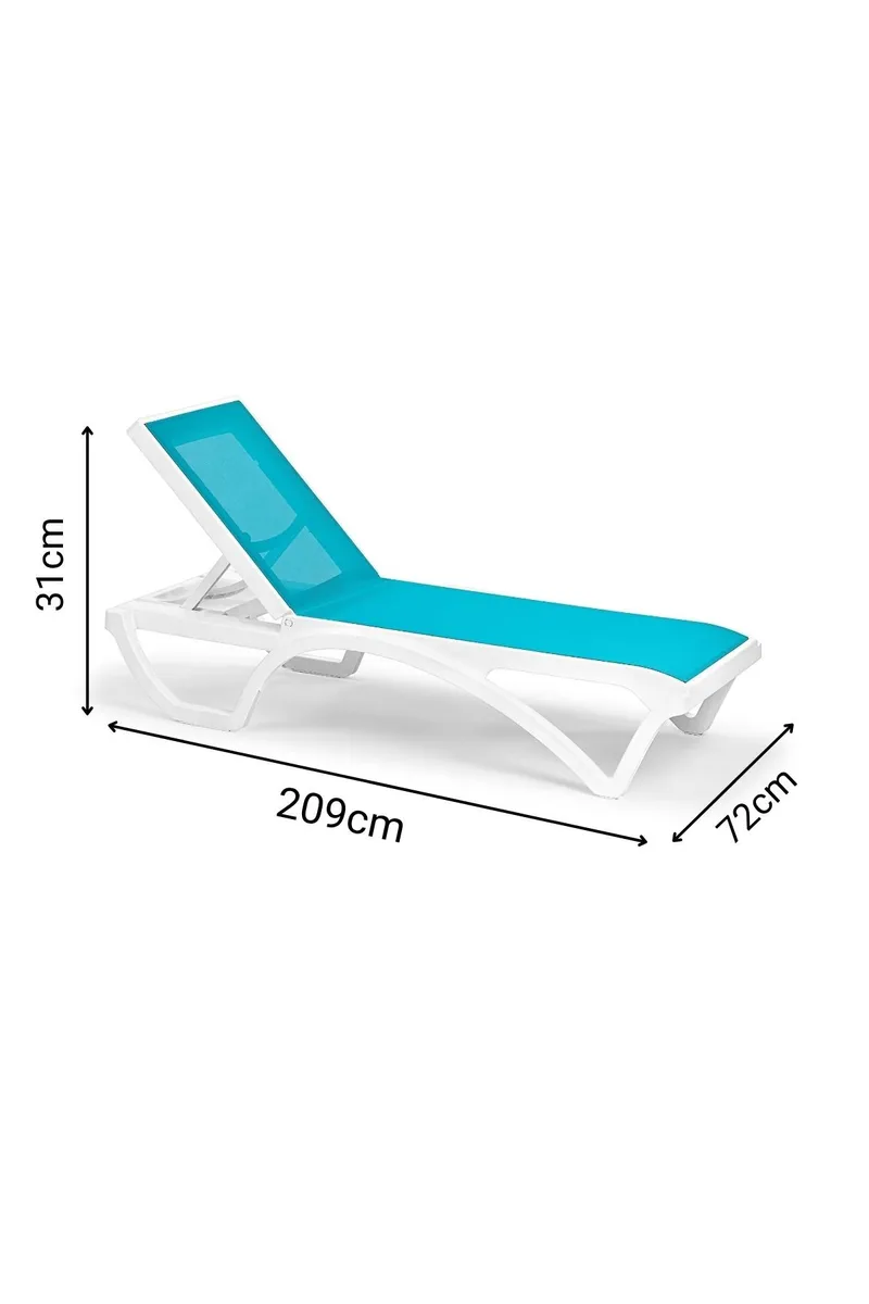 Muneo Solseng 209 cm - Hvit / antrasitt - Hagemøbler & utemiljø - Stoler & Lenestoler - Solsenger & solvogner