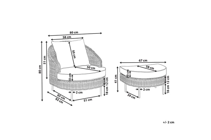 Napa Utelenestol - Natur/Beige/Hvit - Hagemøbler & utemiljø - Stoler & Lenestoler - Utelenestoler