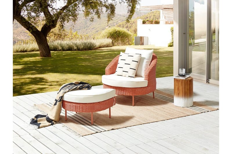 Napa Utelenestol - Rosa/Hvit - Hagemøbler & utemiljø - Stoler & Lenestoler - Utelenestoler