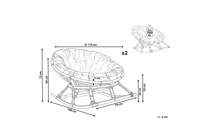 Niverville Gyngestol utendørs - Naturlig Beige - Hagemøbler & utemiljø - Stoler & Lenestoler - Gyngestol utendørs