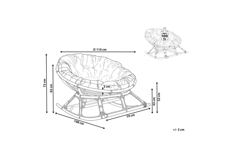 Niverville Gyngestol utendørs - Naturlig Beige - Hagemøbler & utemiljø - Stoler & Lenestoler - Gyngestol utendørs