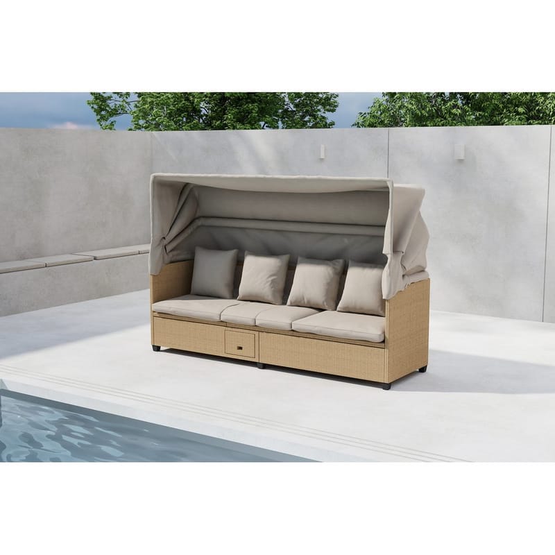 Nopy Solstol 200x60 cm - Beige - Hagemøbler & utemiljø - Stoler & Lenestoler - Solstoler
