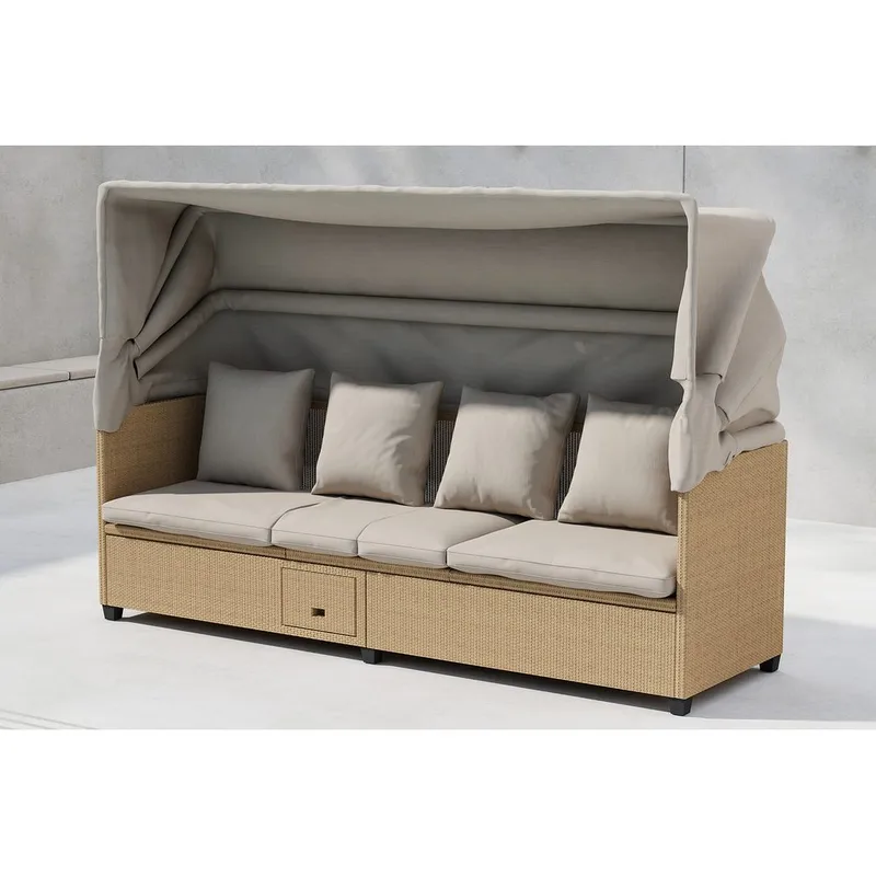 Nopy Solstol 200x60 cm - Beige - Hagemøbler & utemiljø - Utesofa - Hagesofa & hagebenk