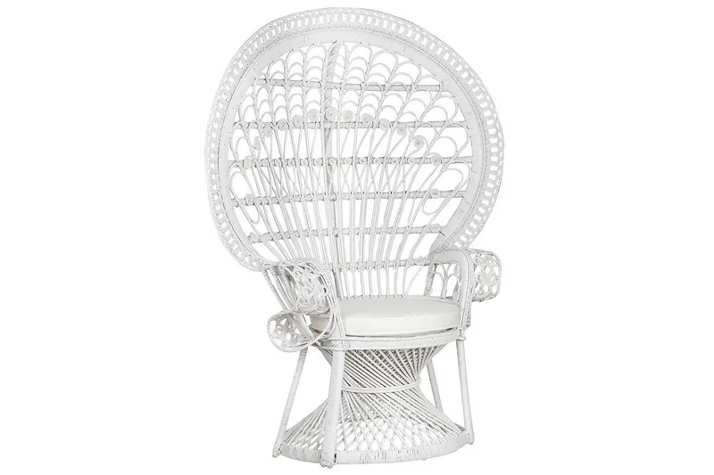 Påfuglstol Emmanuelle, Hvit