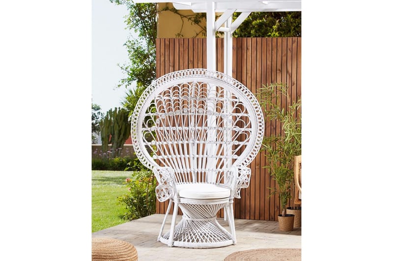 Påfuglstol Emmanuelle - Hvit - Hagemøbler & utemiljø - Stoler & Lenestoler - Utelenestoler