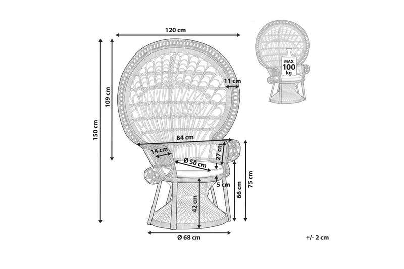 Påfuglstol Emmanuelle - Svart - Hagemøbler & utemiljø - Stoler & Lenestoler - Utelenestoler
