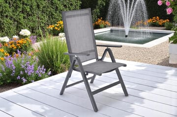 Palermo Lenestol 3-pos sammenleggbar - Svart - Hagemøbler & utemiljø - Stoler & Lenestoler - Posisjonsstoler