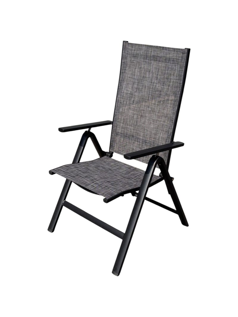 Palermo Lenestol 3-pos sammenleggbar - Svart - Hagemøbler & utemiljø - Stoler & Lenestoler - Posisjonsstoler