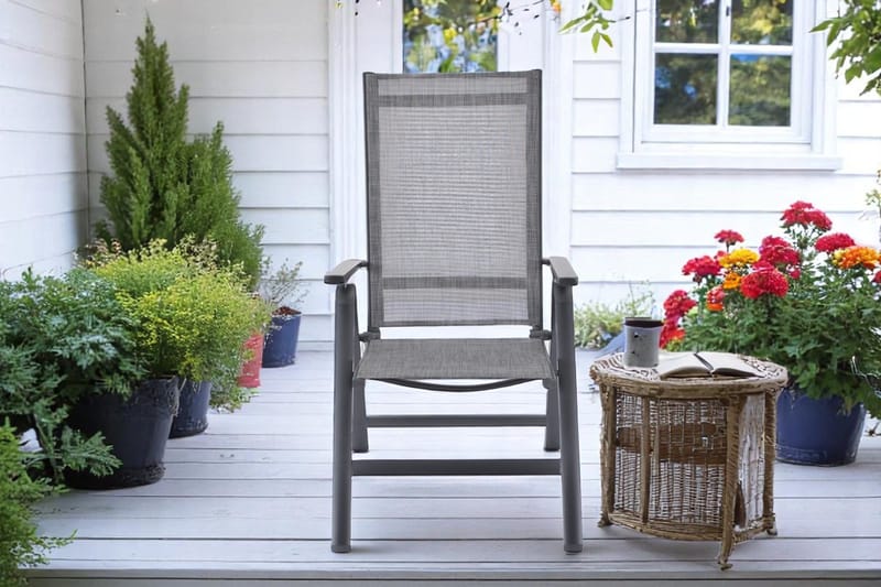 Palermo Lenestol 3-pos sammenleggbar - Svart - Hagemøbler & utemiljø - Stoler & Lenestoler - Posisjonsstoler