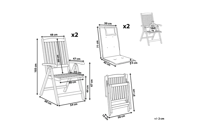 Paolo Posisjonsstol - Mørk Brun/Hvit - Hagemøbler & utemiljø - Stoler & Lenestoler - Posisjonsstoler