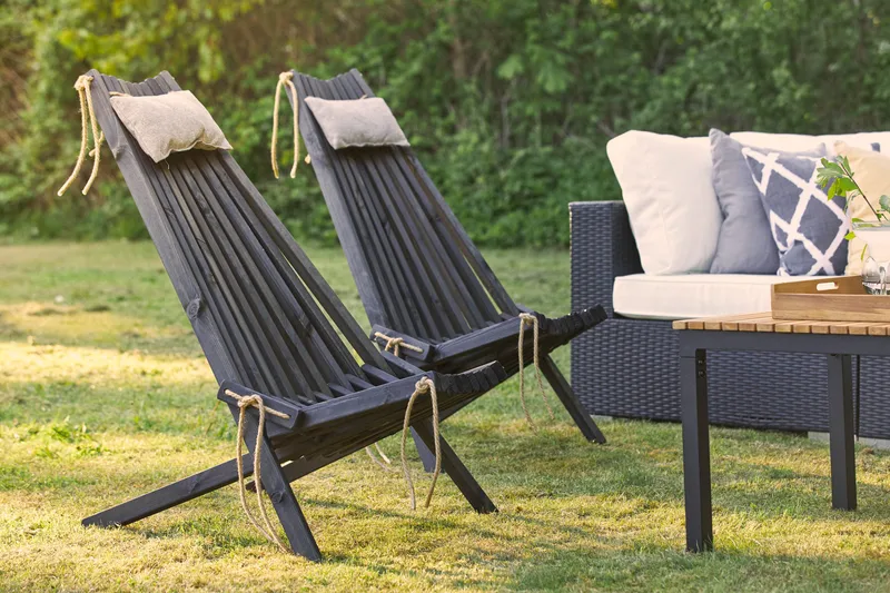 Park Solstol 2 stk - Svart - Hagemøbler & utemiljø - Loungemøbler - Loungestol utendørs