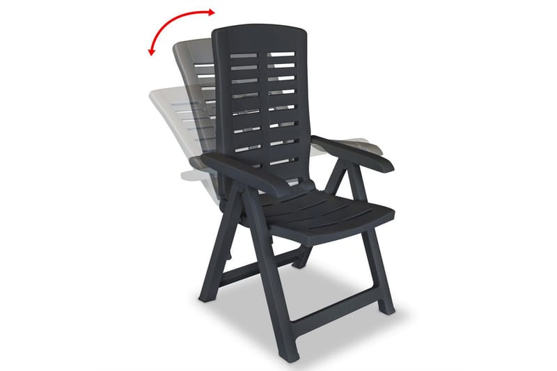 Hagelenestoler 2 stk plast antrasitt - Grå - Posisjonsstoler