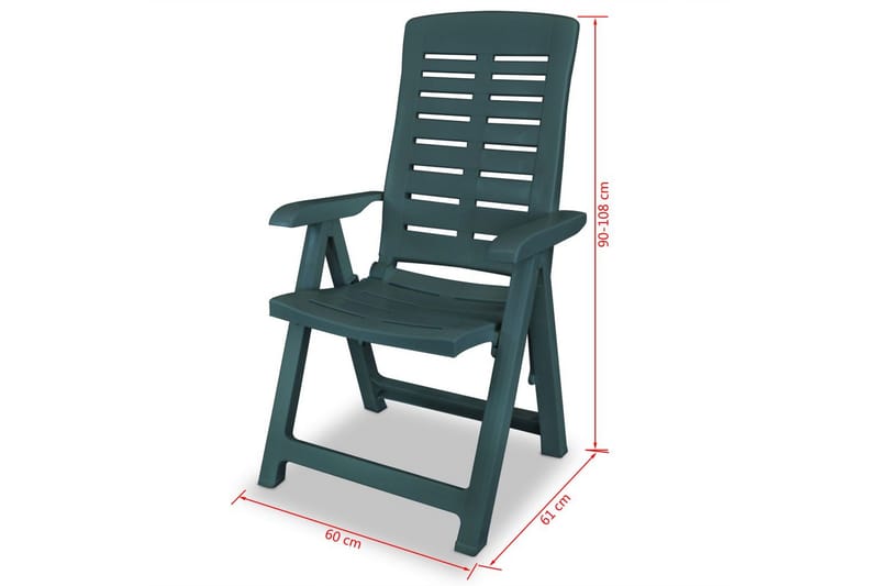 Hagelenestoler 2 stk plast grønn - Grønn - Posisjonsstoler