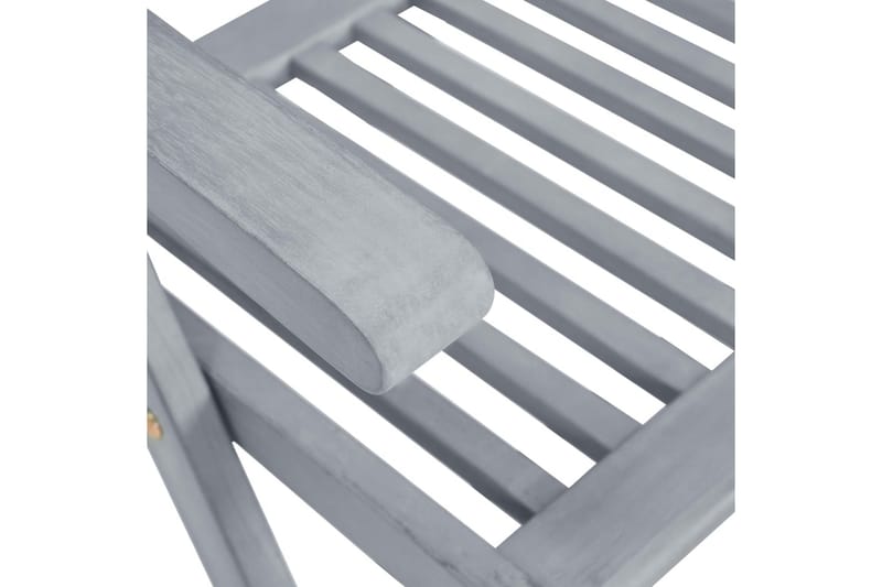 Hagelenestoler 6 stk grå heltre akasie - Grå - Posisjonsstoler