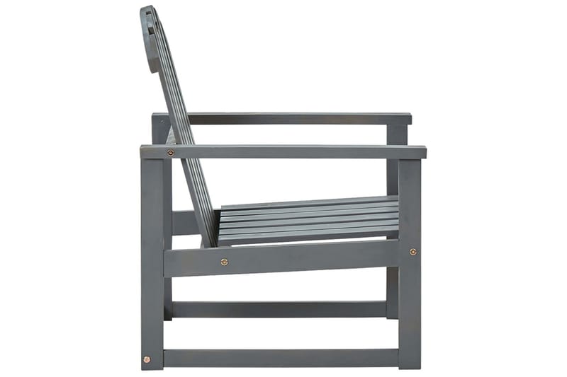 Hagestoler 2 stk grått heltre akasie - Grå - Posisjonsstoler