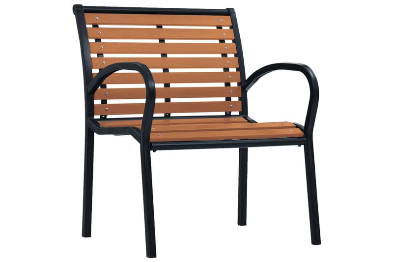 Hagestoler 2 stk stål og WPC svart og brun - Svart - Posisjonsstoler