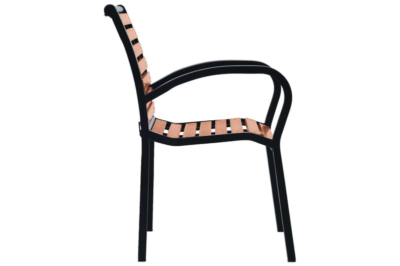Hagestoler 2 stk stål og WPC svart og brun - Svart - Posisjonsstoler
