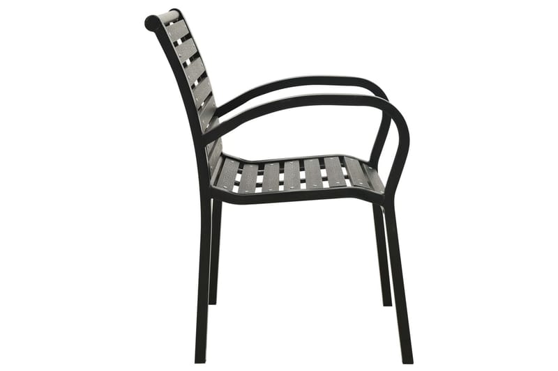 Hagestoler 2 stk stål og WPC svart - Svart - Posisjonsstoler